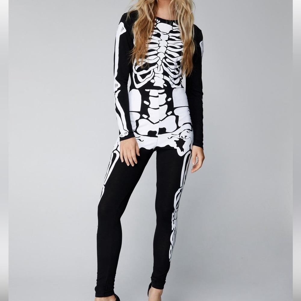Long sleeve skeleton jumpsuit
